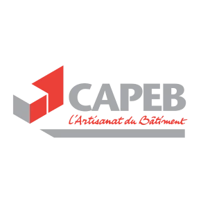 Logo ou pictogramme de la certification CAPEB présenté de manière professionnelle, en haute résolution, sur fond neutre ou blanc. Le logo doit être clair, lisible et reconnaissable, illustrant l'engagement de Multipeinture envers les normes de qualité du secteur du bâtiment.